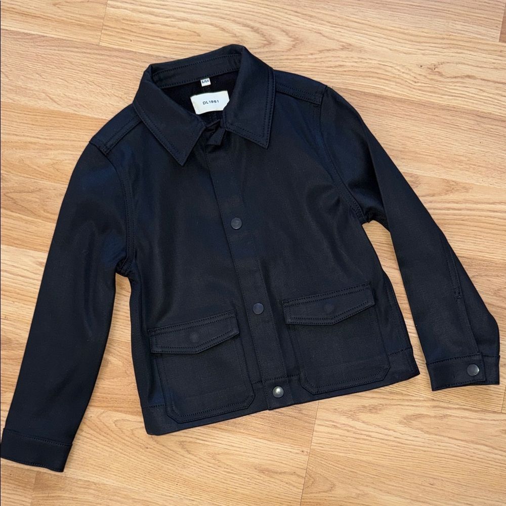 NEW DL1961 Kids Black Manning Jacket 100% cotton Size 6/6X